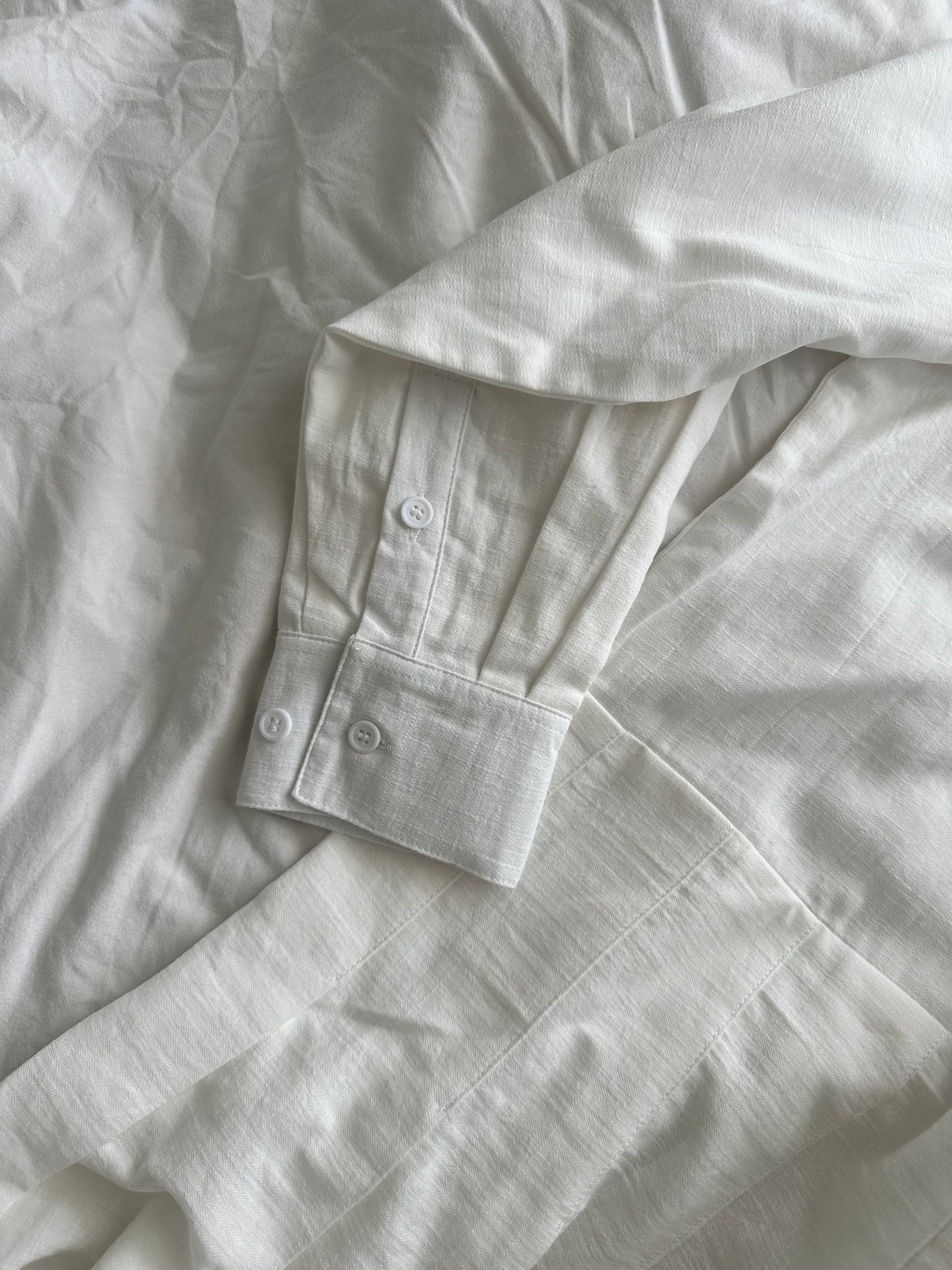 Avene Pleated Dress in White