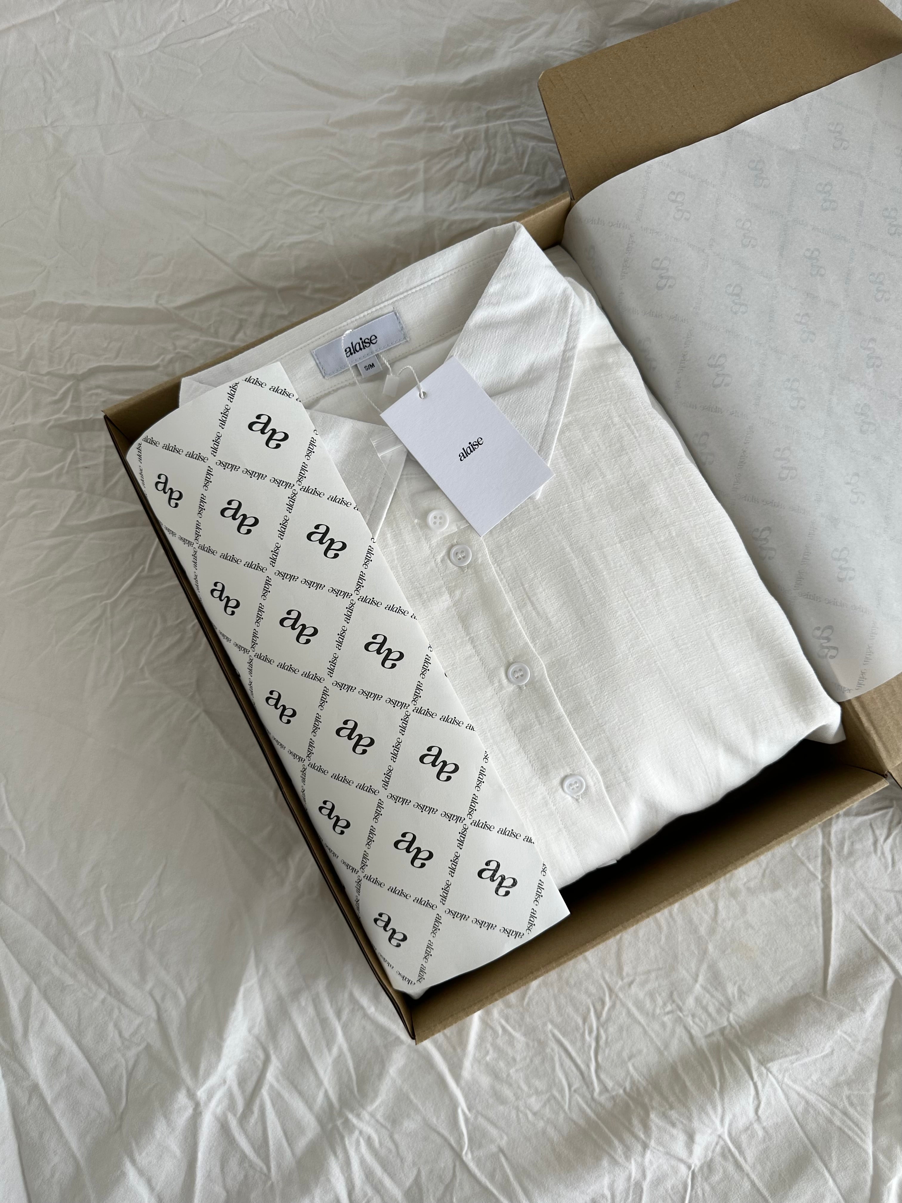 Avene Pleated Dress in White